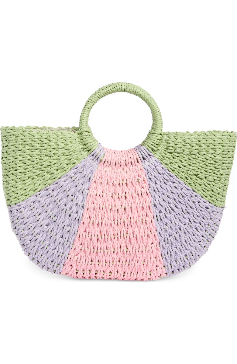 ALESSIA BIANCHI East/West Straw Tote, Alternate, color, Lilac Multi