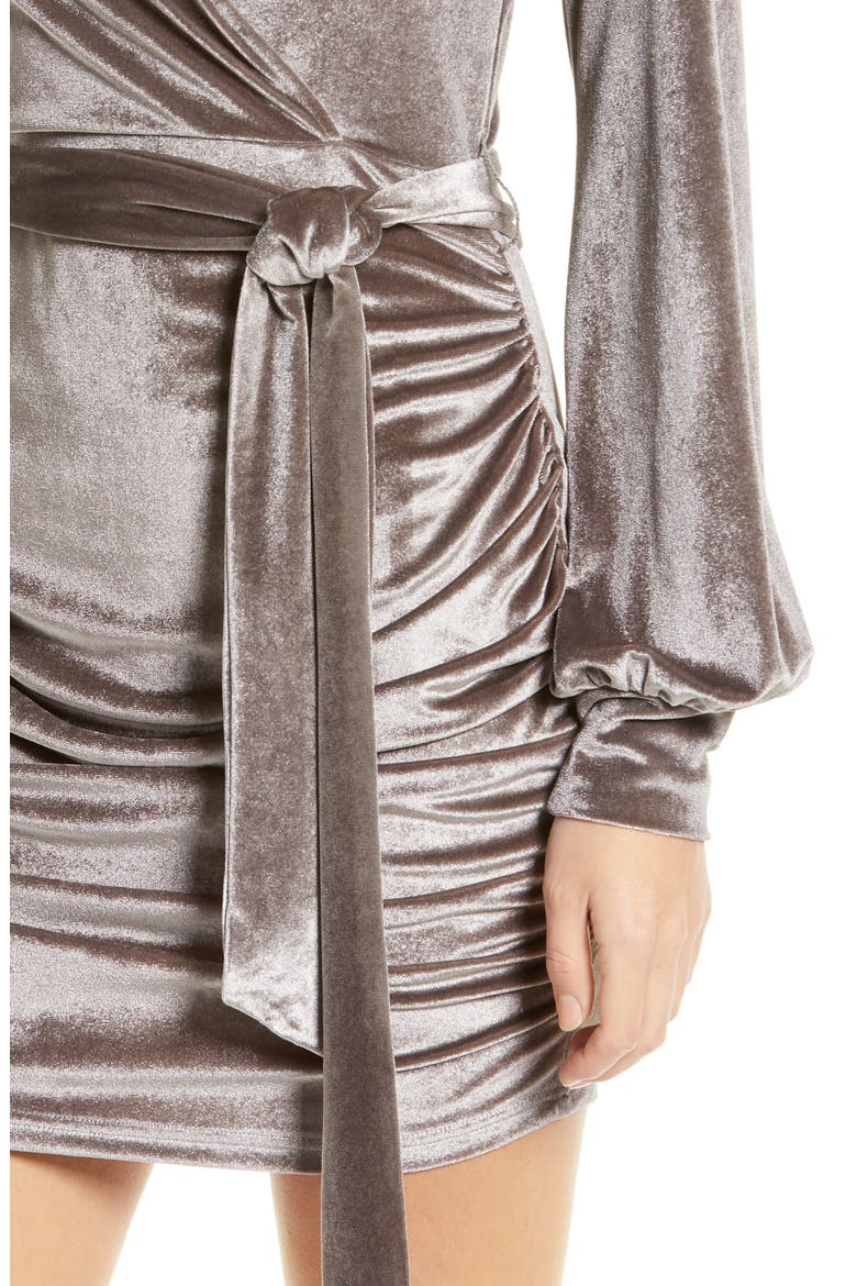 Velvet Utility Minidress, Alternate, color, GREY