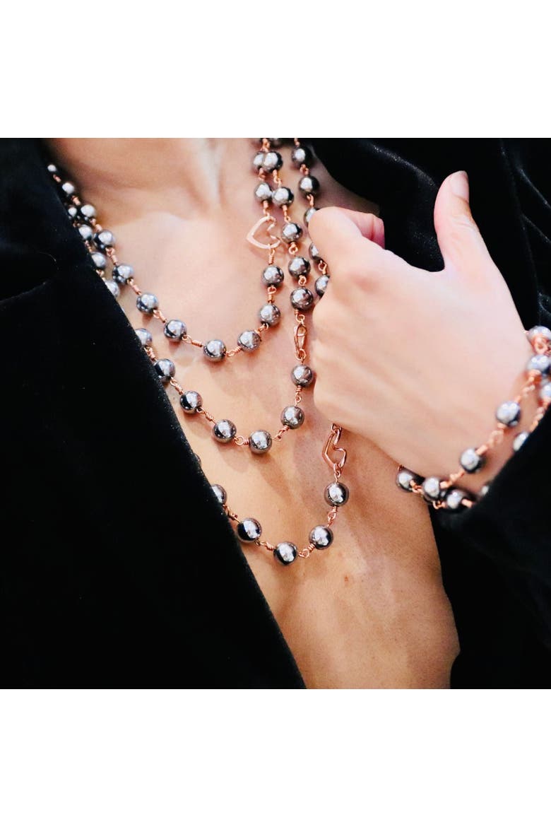 La Princesa Hematite 3-Layer Necklace, Alternate, color, Silver