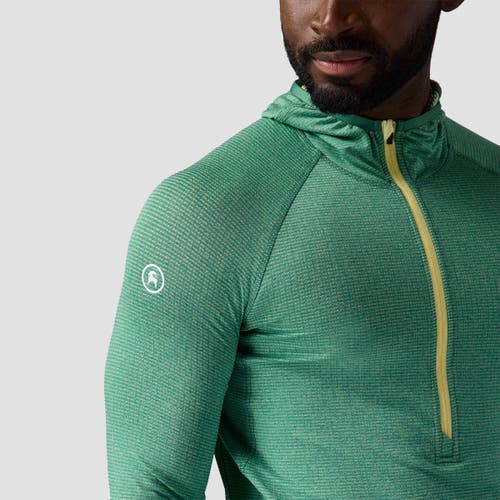 Backcountry Pines Microgrid Ultra-lt Baselayer 1/2-zip Scuba Top In Green