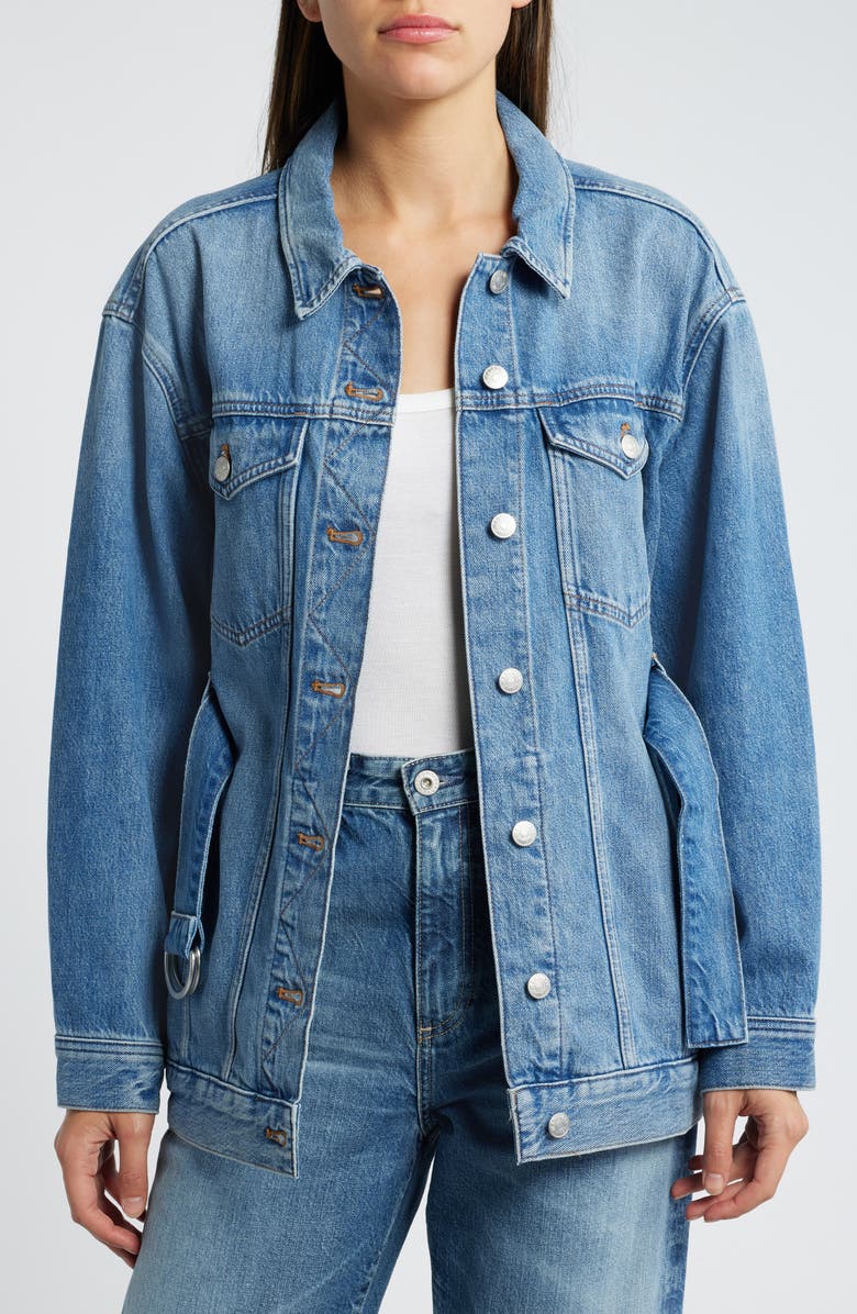Madewell Belted Oversize Trucker Jean Jacket, Alternate, color, Reston Wash