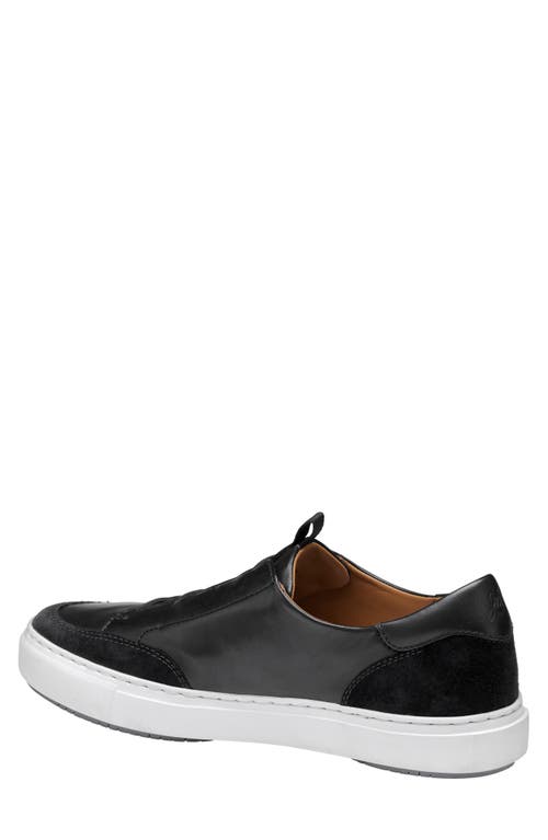 Johnston & Murphy Collection Johnston & Murphy Anson Lace To Toe Sneaker In Black Sheepskin/suede