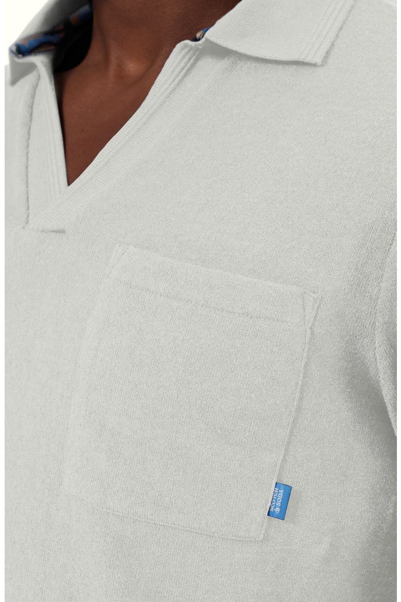 Relaxed Fit Long Sleeve Cotton Johnny Collar Polo, Alternate, color, SWAN