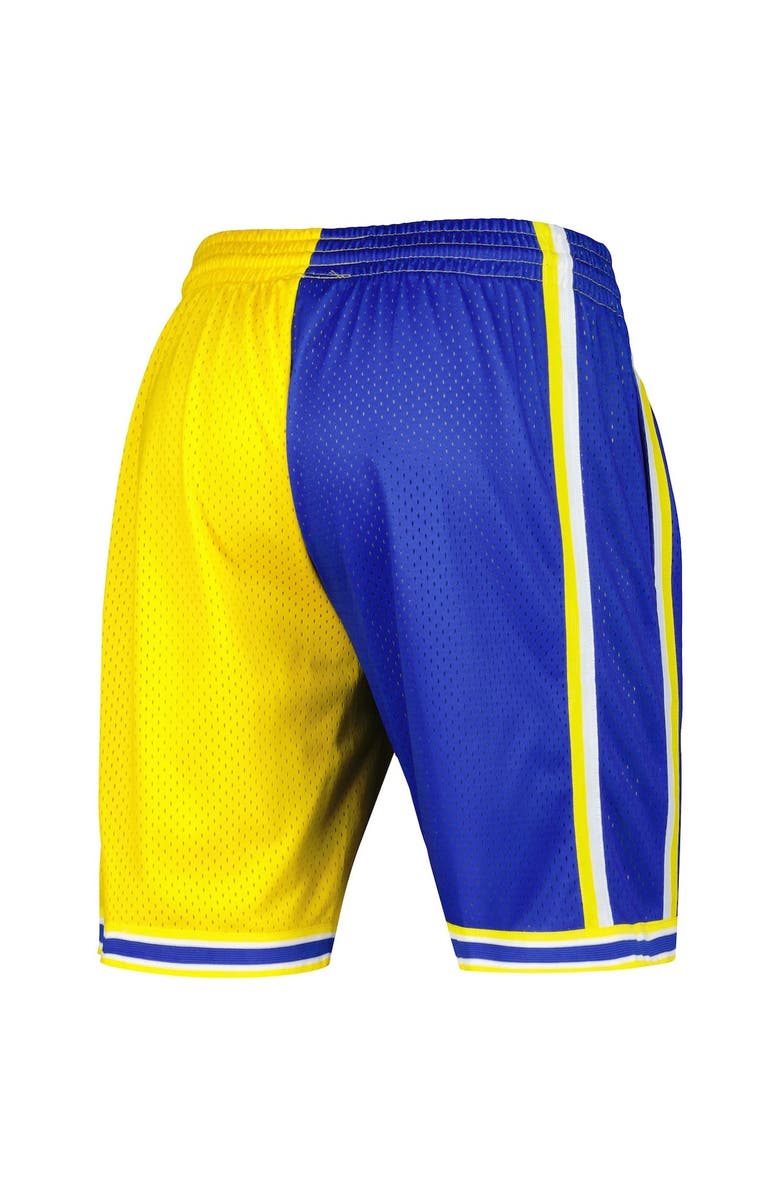 Mitchell & Ness Men's Mitchell & Ness Royal/Gold Golden State Warriors Hardwood Classics 1995 Split Swingman Shorts, Alternate, color, Royal