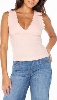 Roxy Sweet Talk Scallop Trim Cotton Tank