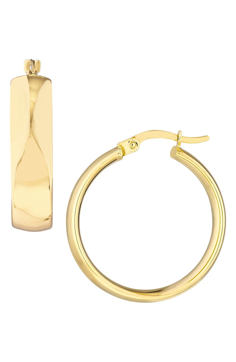 HAWLEY ST Polished Flat Hoop Earrings, Main, color, 