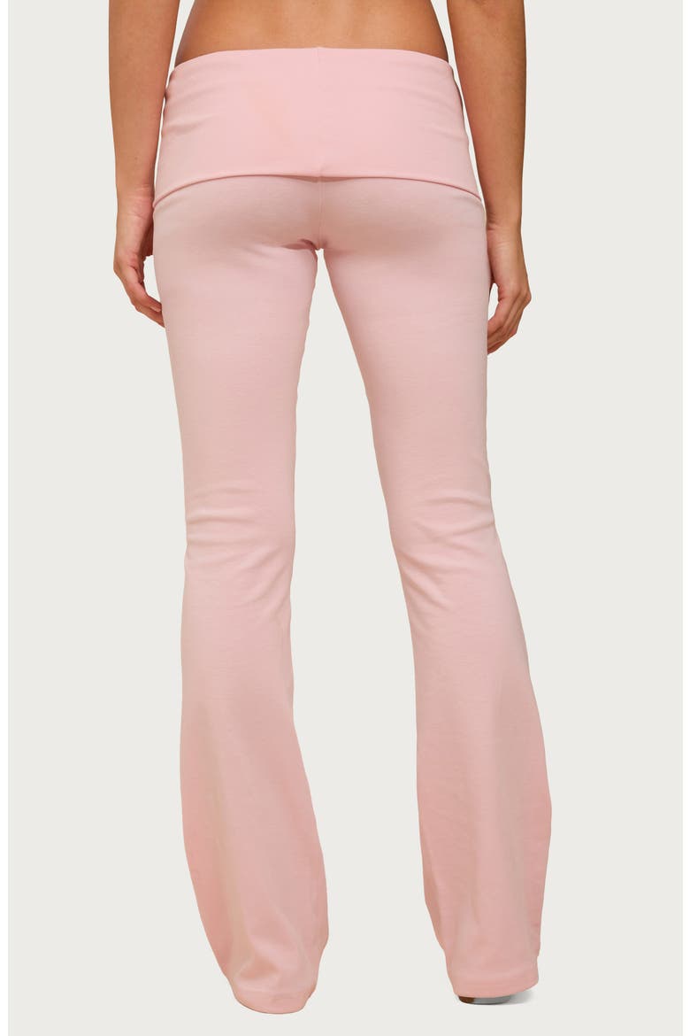 Ivanne Foldover Stretch Cotton Flare Pants, Alternate, color, PINK