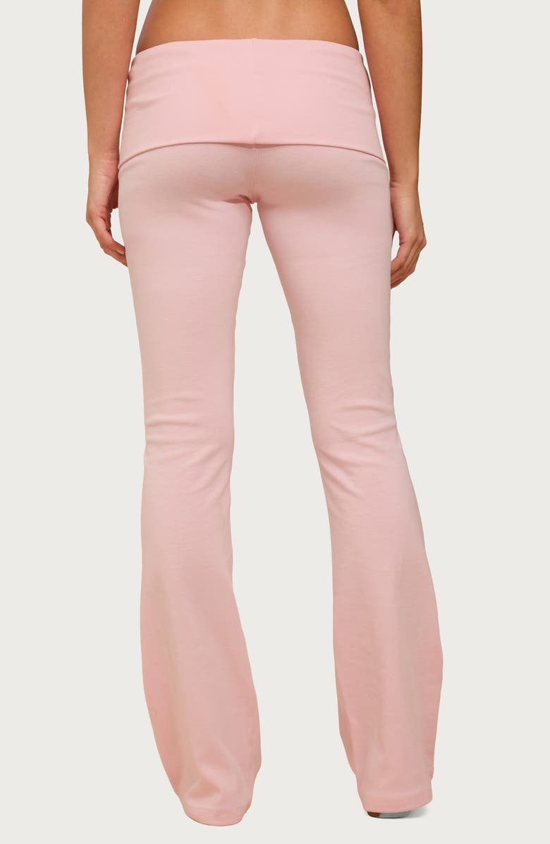 EDIKTED Ivanne Foldover Stretch Cotton Flare Pants, Alternate, color, 