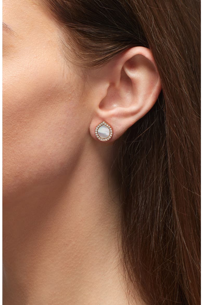 Antifer Pavè Diamond Stud Earrings, Alternate, color, MOTHER OF PEARL