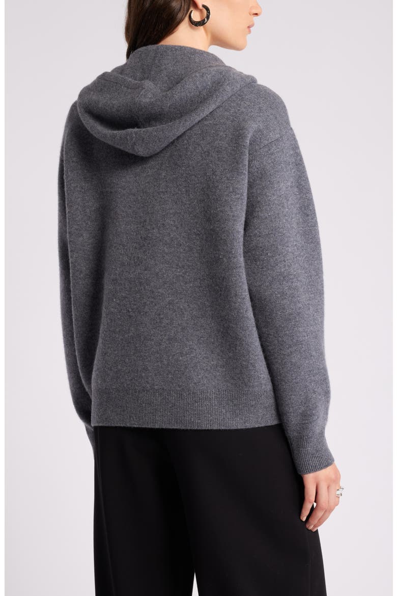 Wool Blend Zip Hoodie Cardigan, Alternate, color, GREY DARK HEATHER