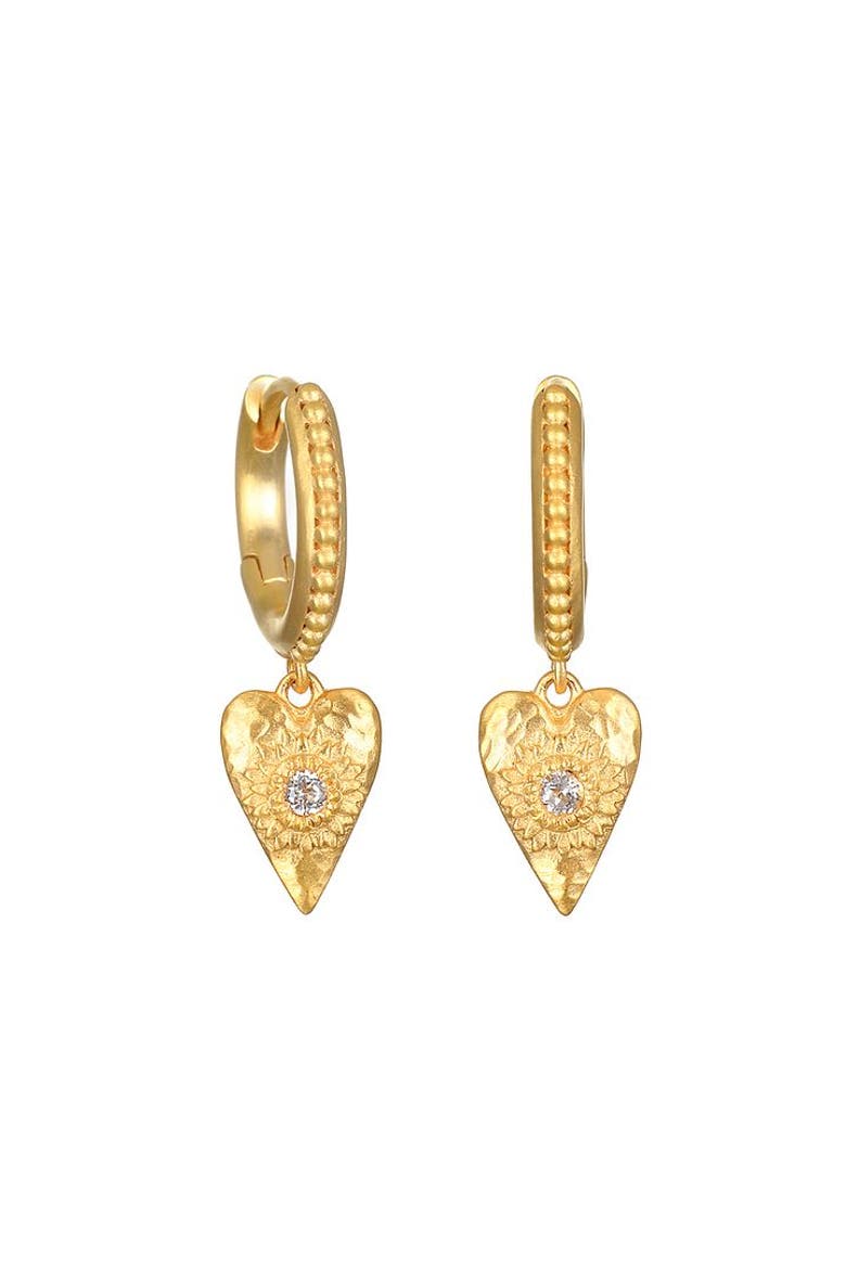 Loving Heart Huggie Earrings, Main, color, Gold