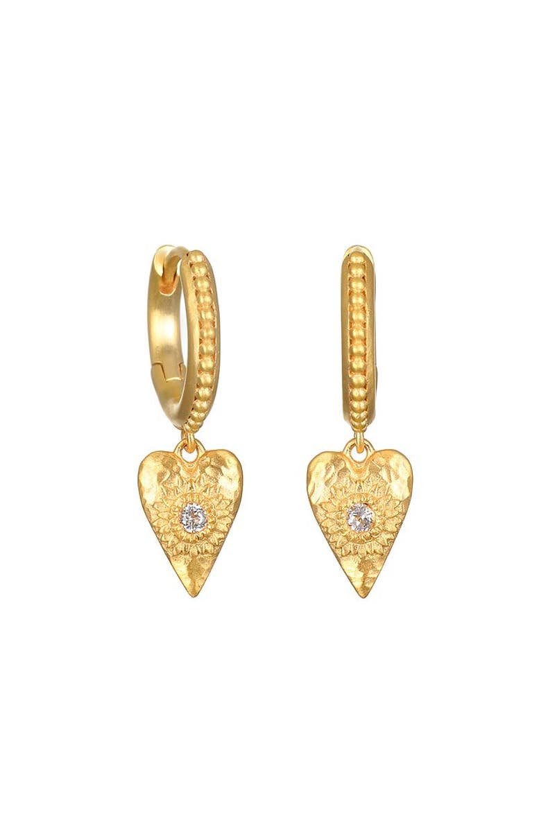 Satya Jewelry Loving Heart Huggie Earrings, Main, color, Gold