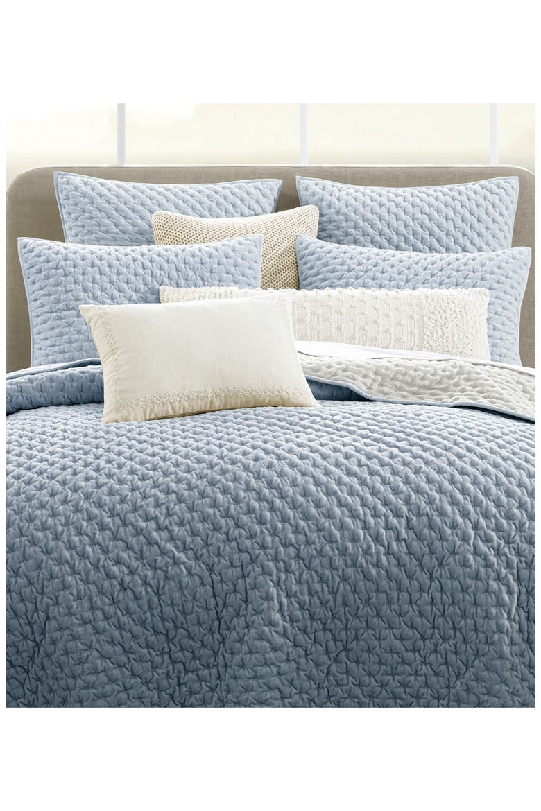 Velvet Quilt & Shams Set, Alternate, color, BLUE