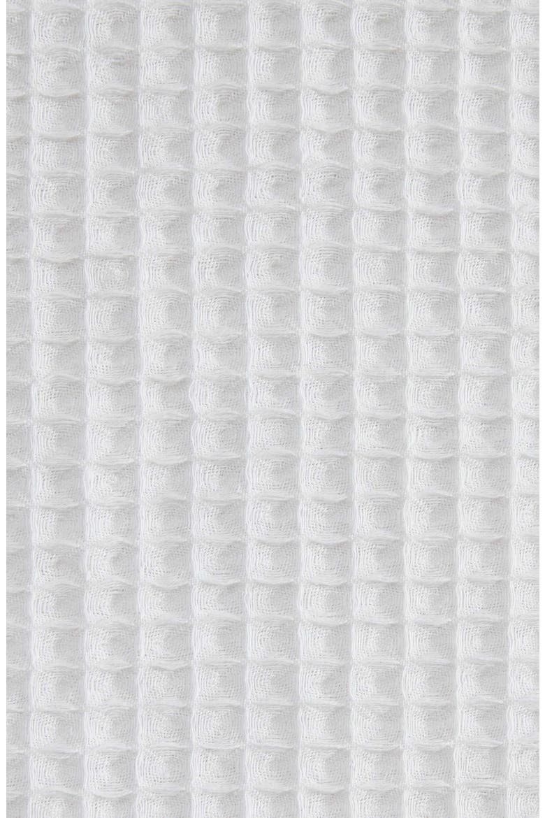 Waffle Weave Shower Curtain, Alternate, color, WHITE
