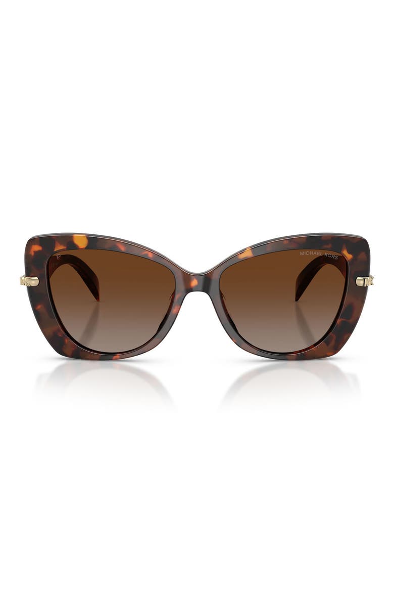 Atlanta 55mm Gradient Polarize Butterfly Sunglasses, Main, color, LUGGAGE TORTOISE / BROWN POLAR