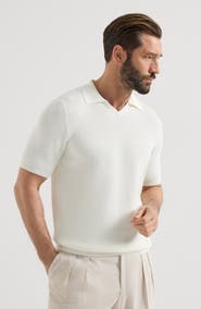 Brunello Cucinelli Cotton English rib knit polo