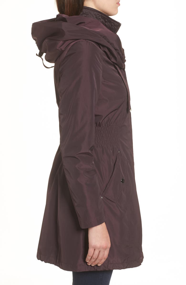 Laundry by Shelli Segal Pillow Collar Raincoat with Detachable Quilted Hooded Bib Insert, Alternate, color, 