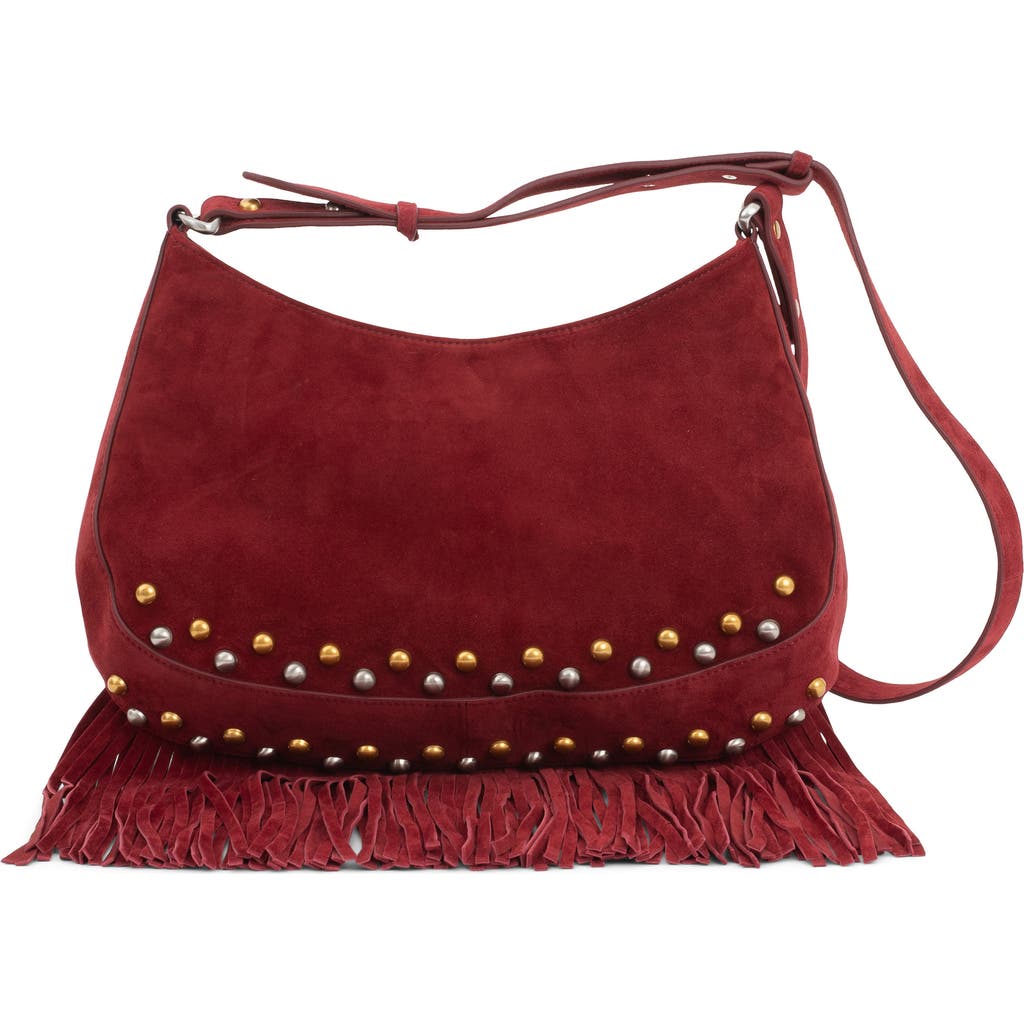 Jeffrey Campbell Lyrical Suede Crossbody Bag In Wine Suede