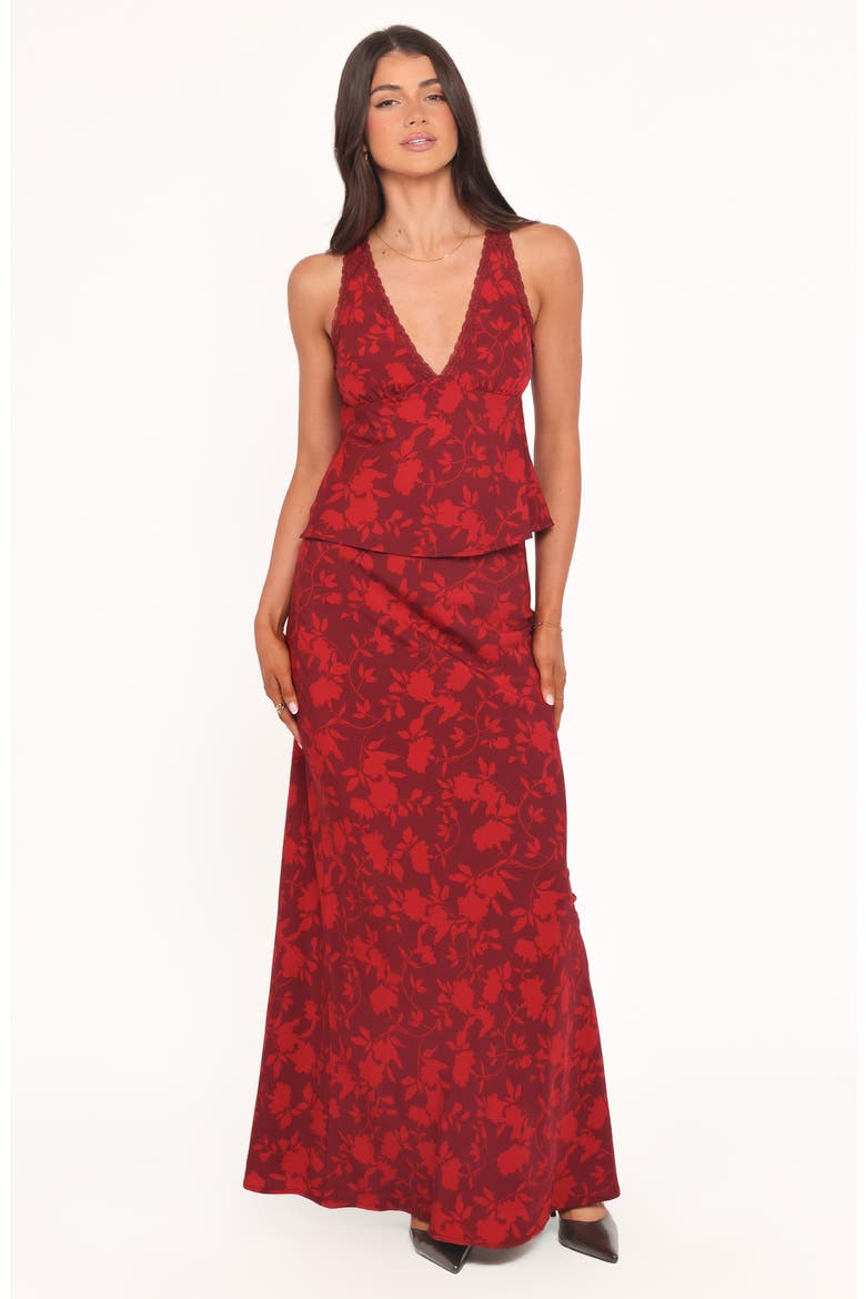 Kelso Floral Lace Trim Tank, Alternate, color, BURGUNDY FLORAL