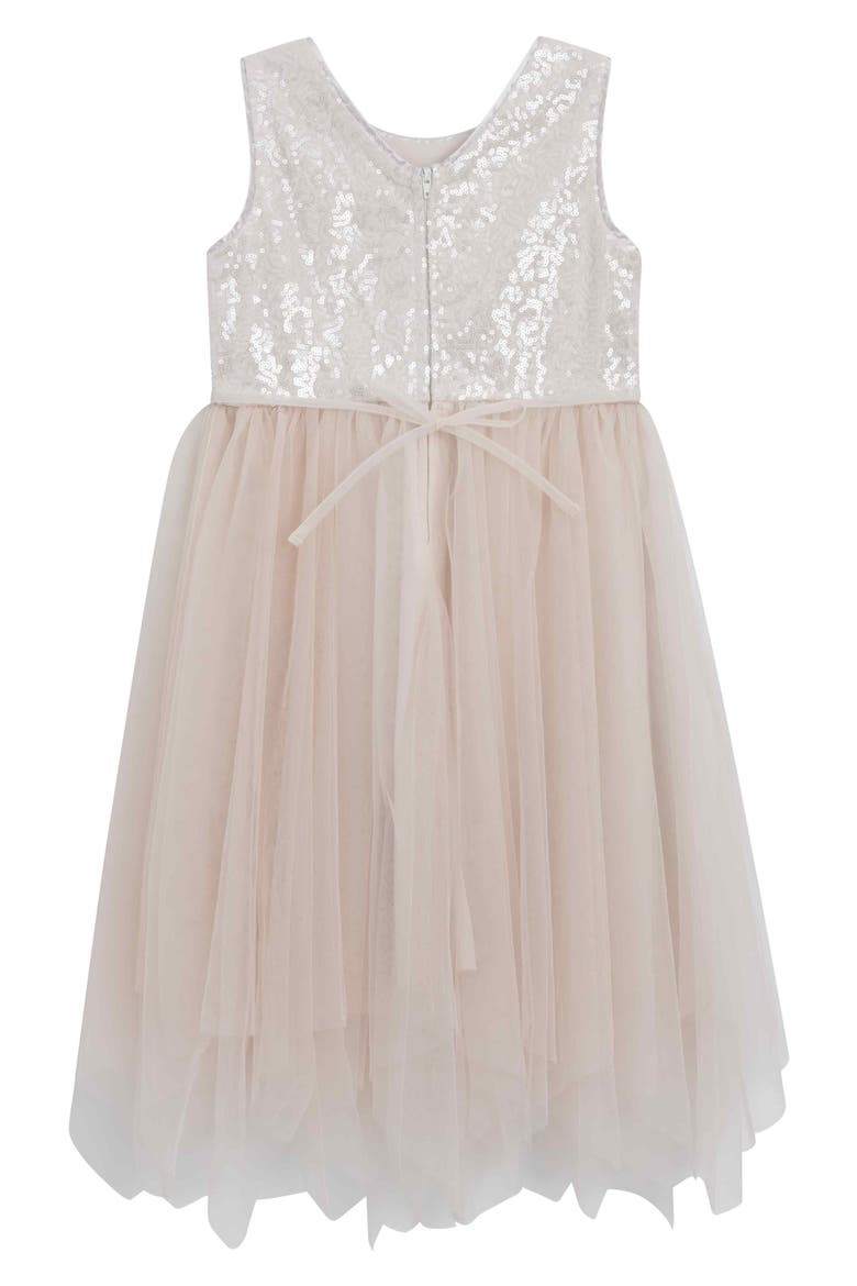 Kids' Sequin Sharkbite Hem Dress, Alternate, color, DUSTY MAUVE