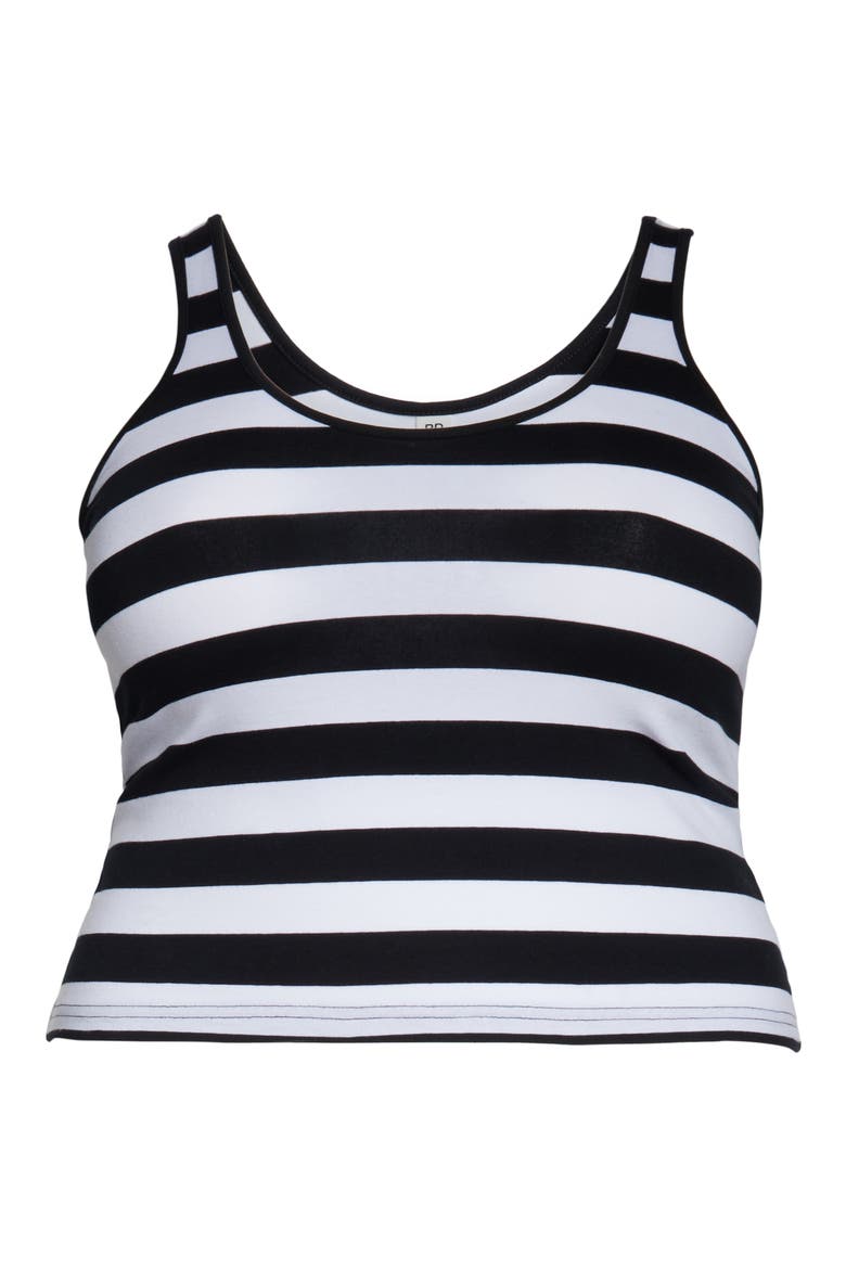 No Tuck Double Scoop Tank, Alternate, color, WHITE IZZY STRIPE