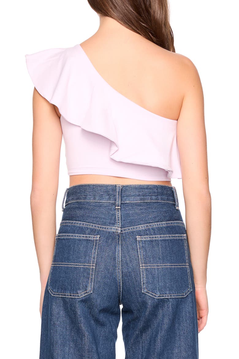 Flutter One-Shoulder Crop Top, Alternate, color, OPAL