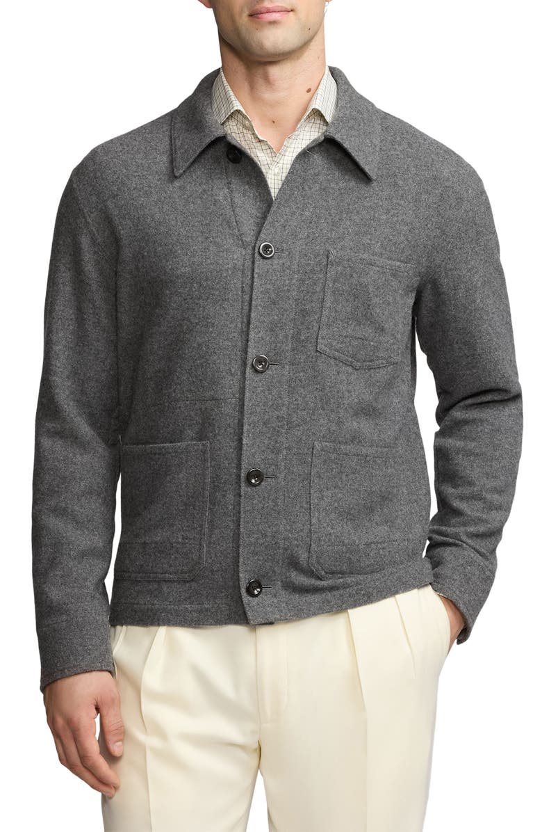 Ralph Lauren Purple Label Burnham Brushed Wool Basket Weave Chore Jacket, Main, color, 