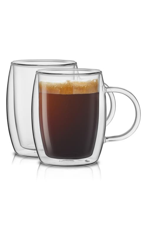 Joyjolt Aroma Set Of 2 Double Wall Glass Mugs