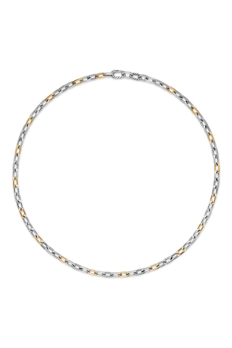 Men's DY Madison® Sterling Silver & 18K Yellow Gold Chain Necklace, 6mm, Alternate, color, SILVER