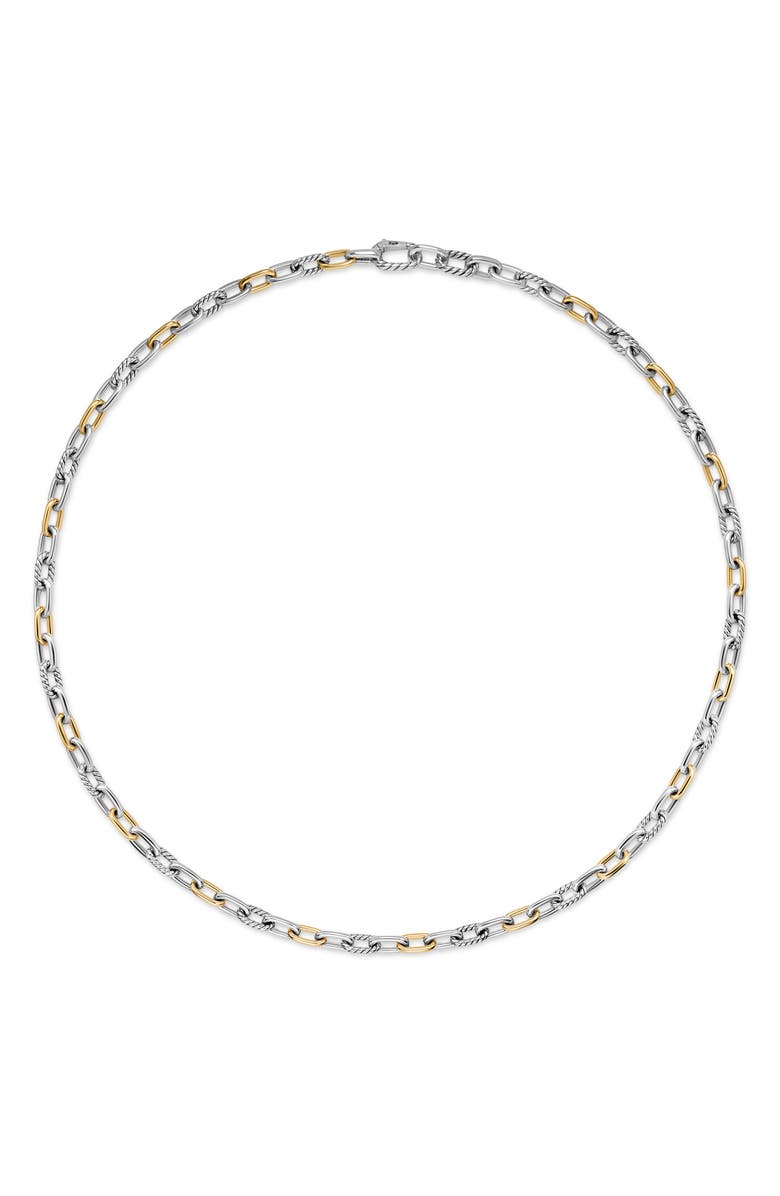 David Yurman Men's DY Madison<sup>®</sup> Sterling Silver & 18K Yellow Gold Chain Necklace, 6mm, Alternate, color, Silver