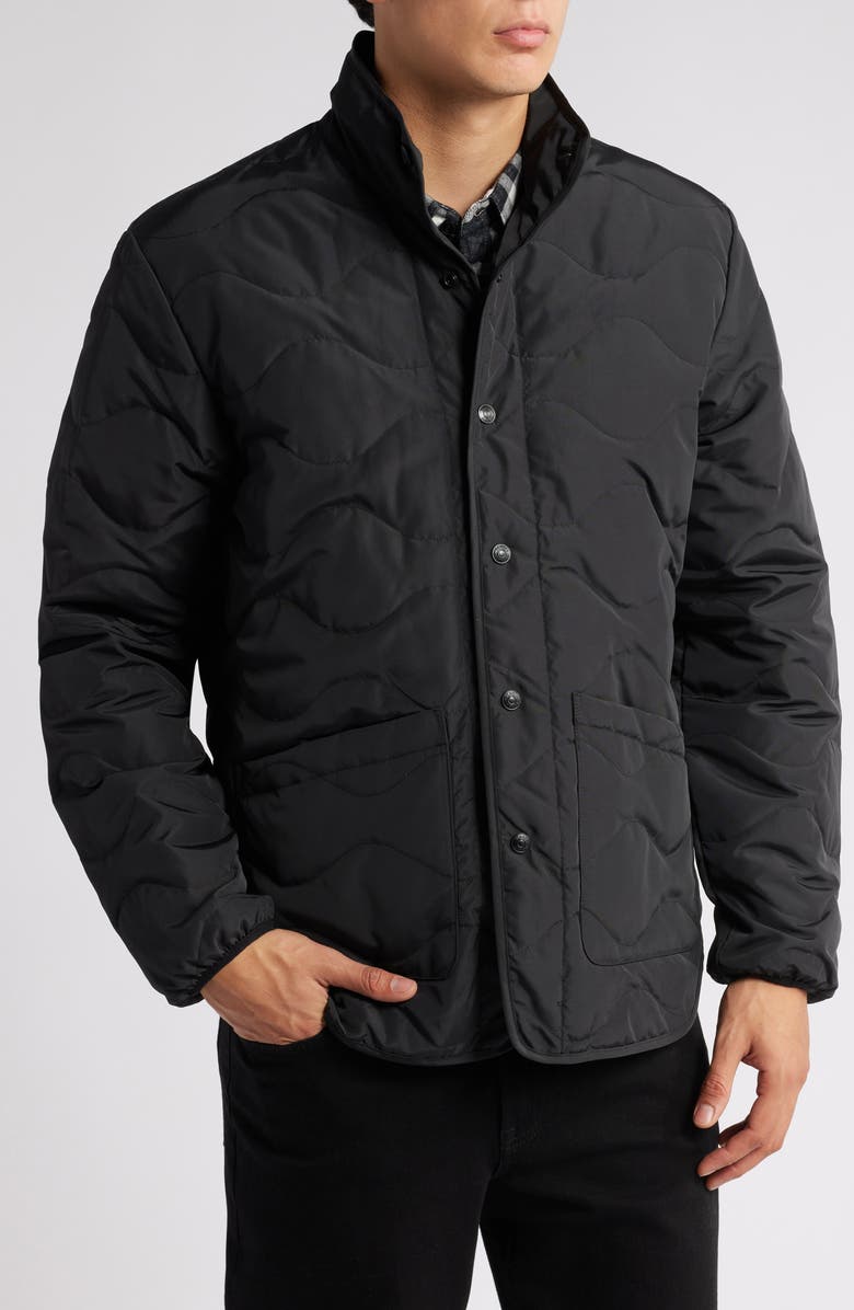 Schott NYC Wrinkle Resistant Down Military Jacket, Alternate, color, Black