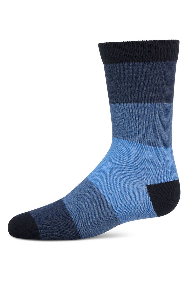 Ombre Color Block Crew Sock, Main, color, Navy