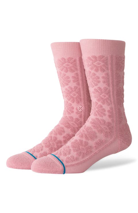 Daisy Combed Cotton Blend Terry Crew Socks