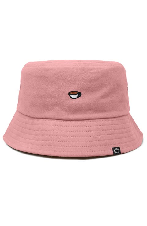 Womens Lil Coffee Cotton Bucket Hat