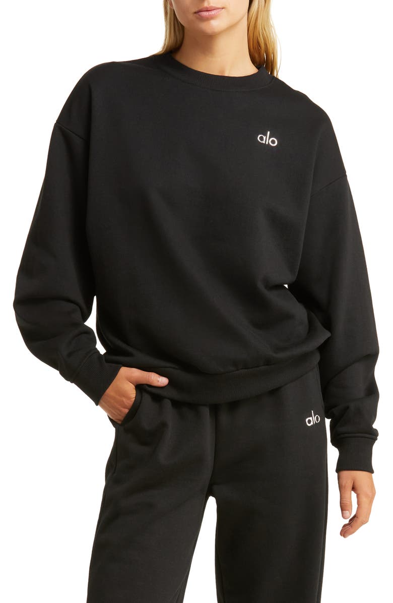 Alo Accolade Crewneck Cotton Blend Sweatshirt, Main, color,
