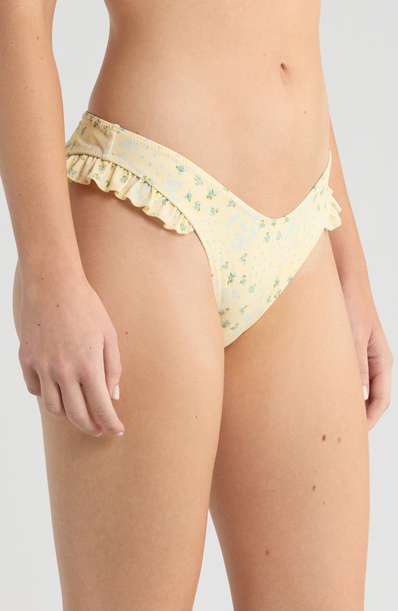 PacSun Flutter Swim Bottoms, Alternate, color, Custard Ditsy