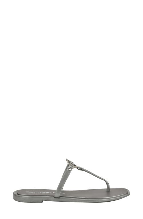 Calvin Klein Edhen Flip Flop In Silver