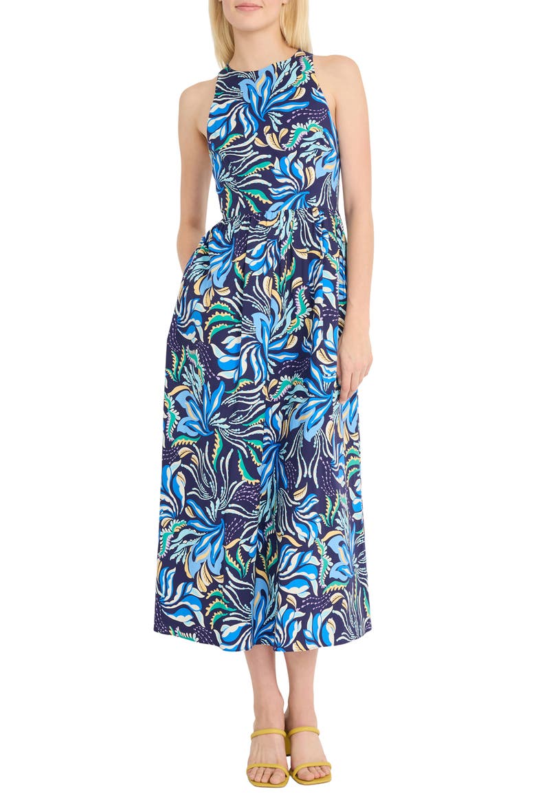 Sleeveless Fit & Flare Maxi Dress, Main, color, NAVY/ BLUE
