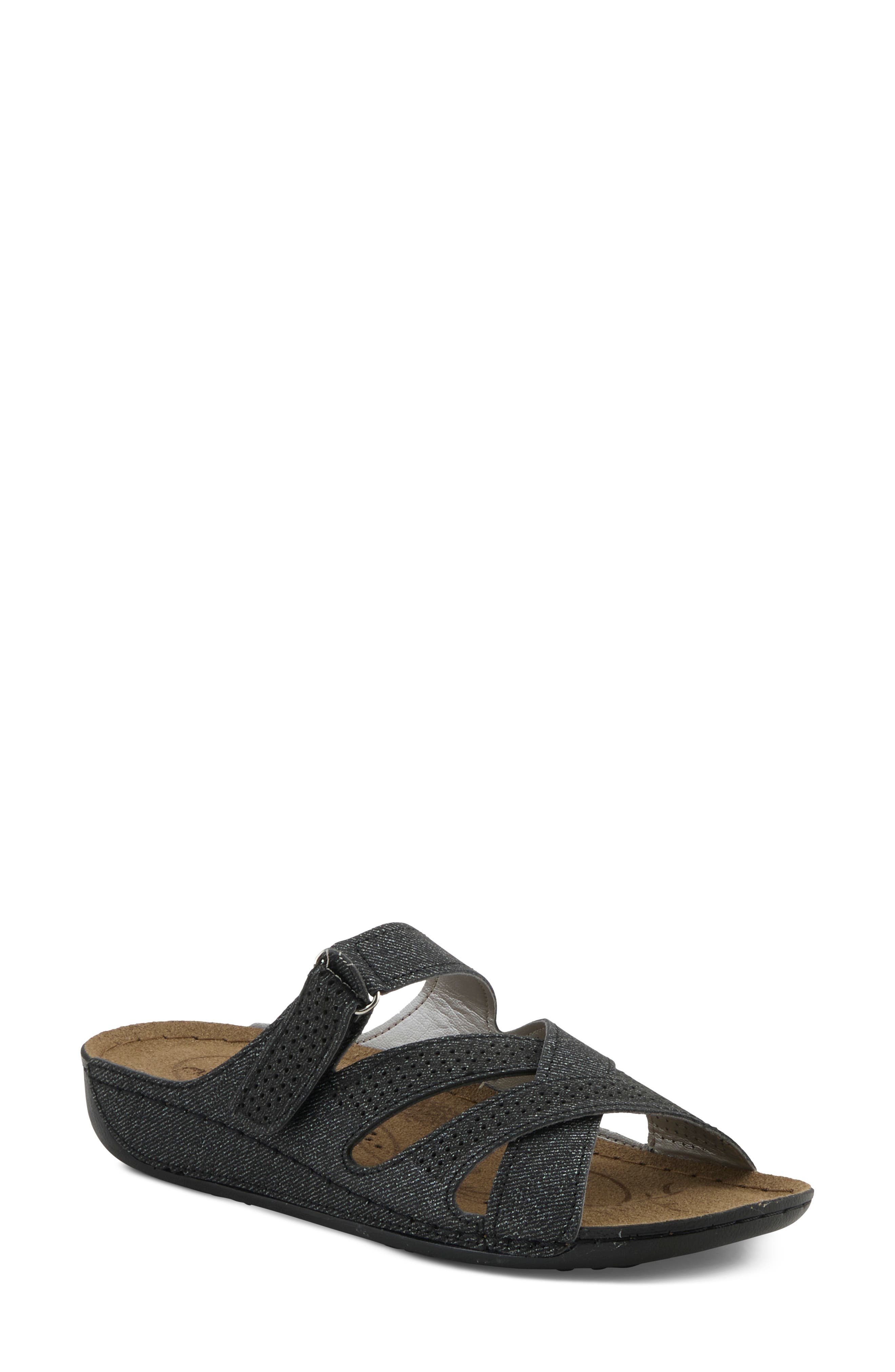 Flexus By Spring Step Karl Slide Sandal In Grey