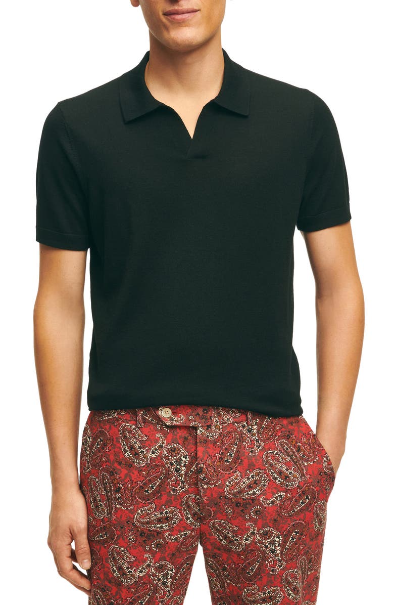 Brooks Brothers Lux Lightweight Johnny Collar Polo Sweater, Main, color, 
