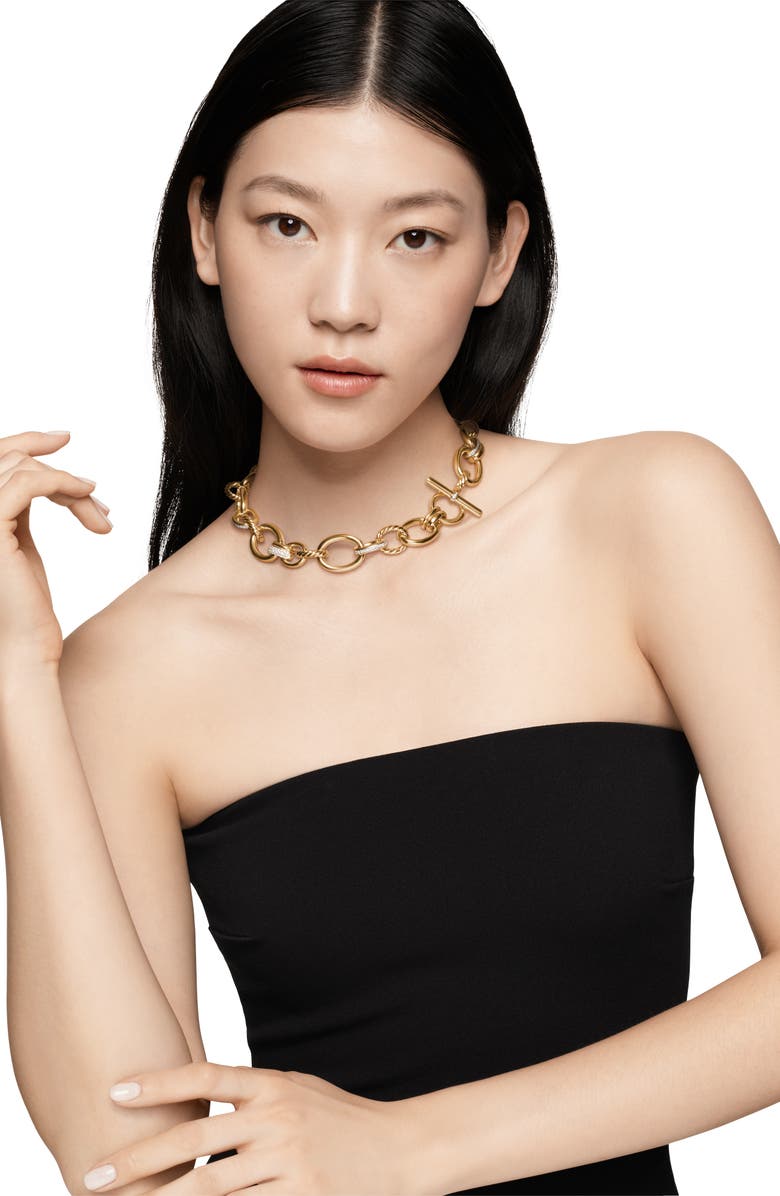 David Yurman Mercer<sup>™</sup> Pavé Diamond Necklace, Alternate, color, 18K Yellow Gold