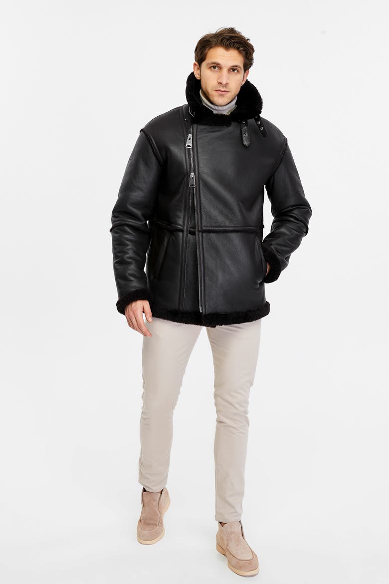 Shearling Coat, Main, color, Brown
