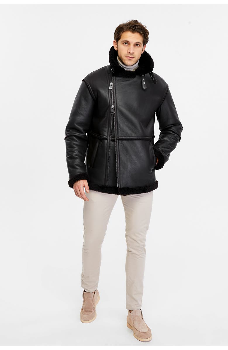 Furniq UK Shearling Coat, Main, color, Brown