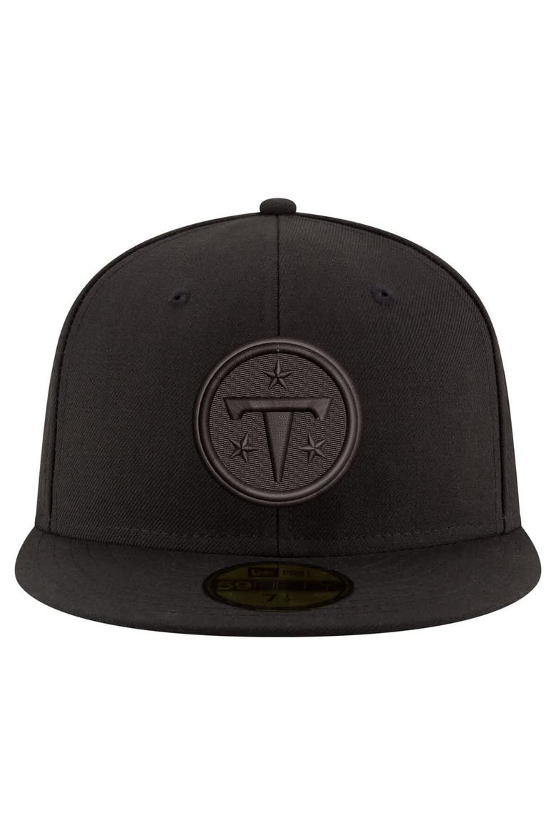 Men's New Era  Black Tennessee Titans Black on Black 59FIFTY Fitted Hat, Alternate, color, Black