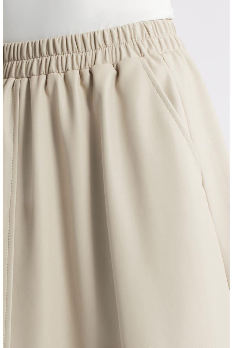 Agnes Faux Leather A-Line Skirt, Alternate, color, IVORY