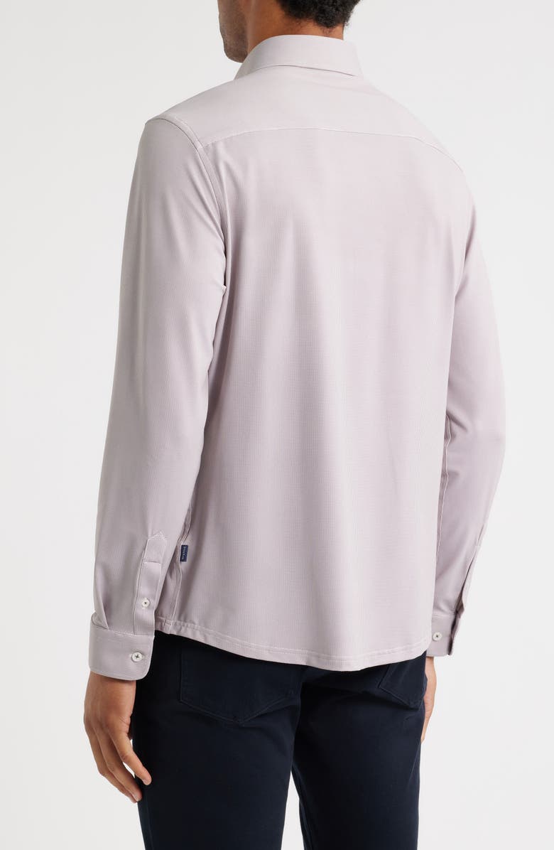 Stone Rose Techno Stretch Solid Performance Button-Up Shirt, Alternate, color, Dk. Brown