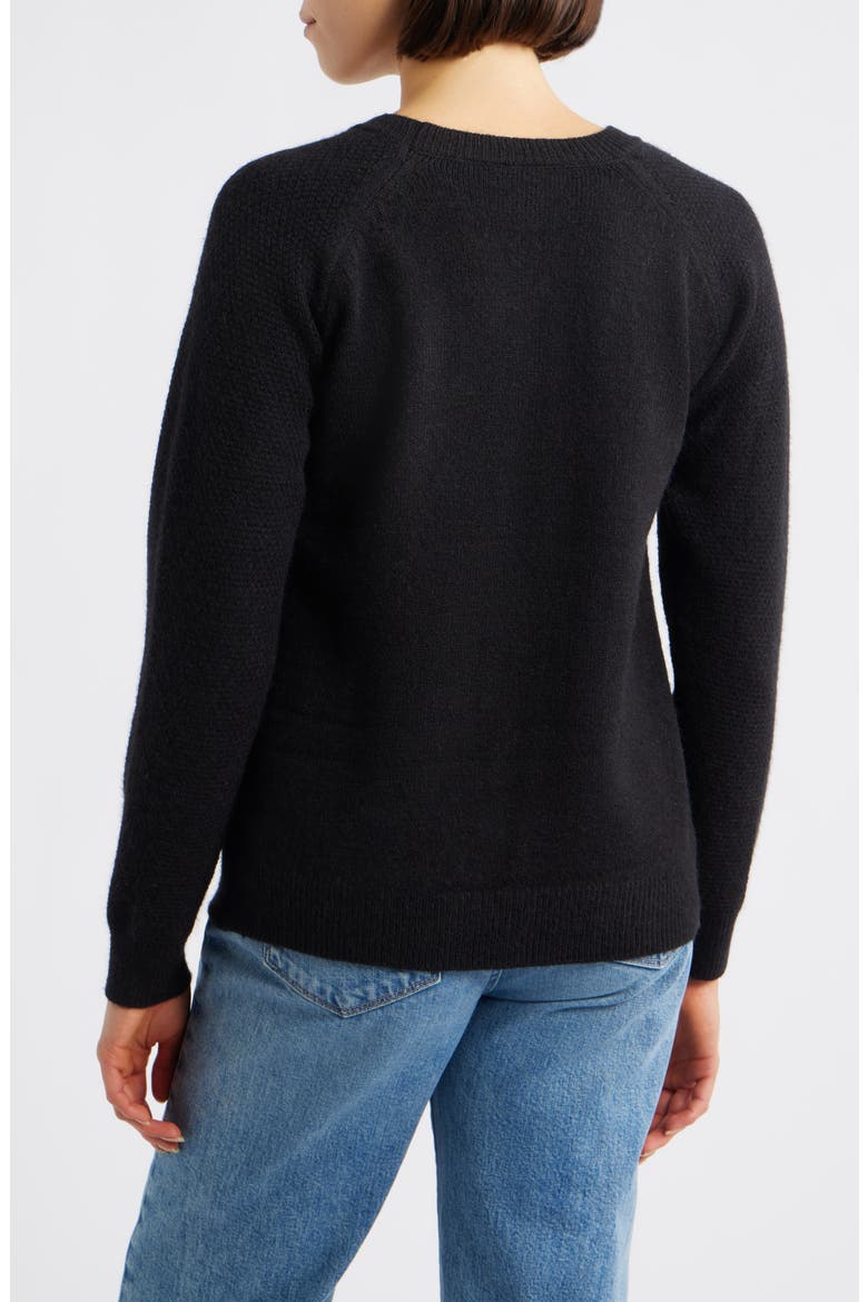 Floral Heart Graphic Crewneck Sweater, Alternate, color, BLACK/ IVORY