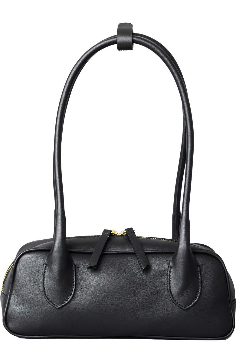 HYER GOODS Mini La Strada Leather East West Bag, Main, color, Black/Gold