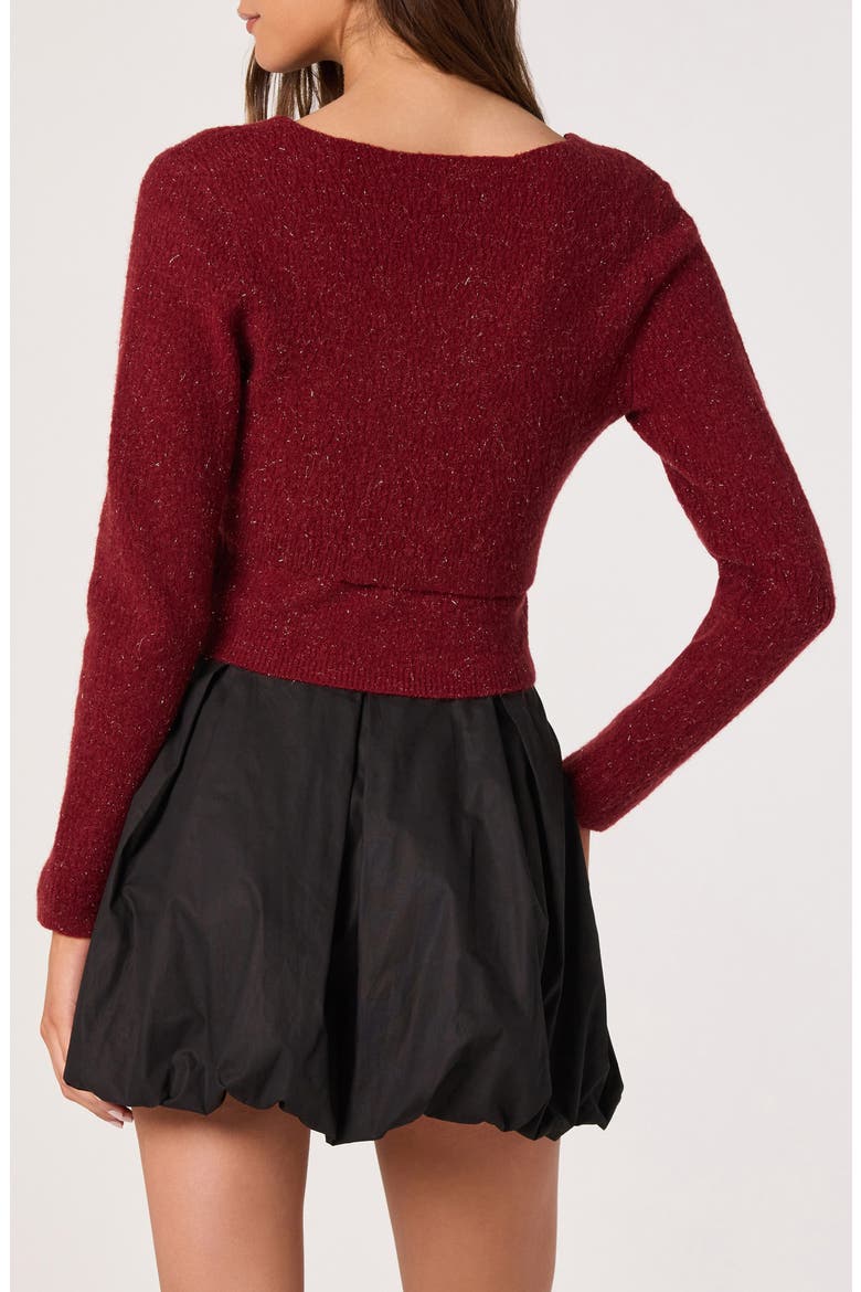 Metallic Bolero Jacket & Tube Top Set, Alternate, color, MAROON