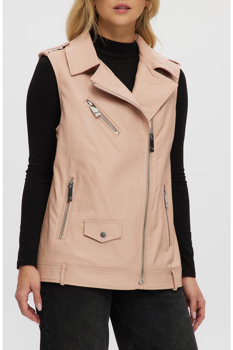 Faux Leather Vest, Main, color, BALLET SLIPPER